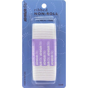 Non-Roll Ribbed Elastic 1-1/2" Wide 1 Yard-White