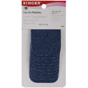 Iron-On Patches 2"X3" 10/Pkg-Denim