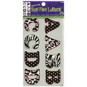 Soft Flex Iron-On Alphabet-Safari Pink/Brown
