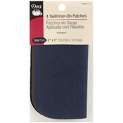 Iron-On Twill Patches 5"X5" 4/Pkg-Dark Assortment