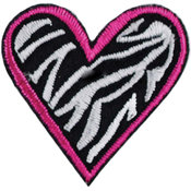 Iron-On Appliques-Zebra Heart 1/Pkg