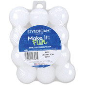 Styrofoam Balls 1-1/2" 12/Pkg-White