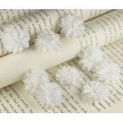 Gillian Silk Flowers With Glitter, White