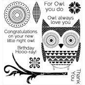 Darcie's Cling Mounted Rubber Stamps, Night Owl