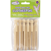 Natural Peg Round Doll Clothespins, 13-Pack