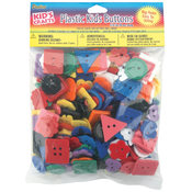 Plastic Kids Buttons 1/2 Pound-Assorted Colors, Sh