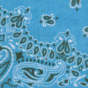 Have-A-Hank Paisley Bandannas 22"X22"-Light Blue