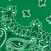 Have-A-Hank Paisley Bandannas 22"X22"-Kelly Green