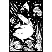 Color-In Velvet Poster 6"X9"-Dolphins