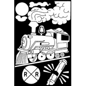 Color-In Velvet Poster 6"X9"-Train