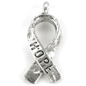 Blue Moon Silver Plated Metal Charms-Hope Ribbon 1