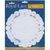 French Lace Paper Doilies-8" White Round 20/Pkg