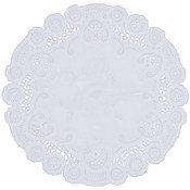 French Lace Paper Doilies-12" White Round 8/Pkg