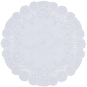 French Lace Paper Doilies-6" White Round 28/Pkg