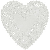 Paper Doilies-6" White Heart 18/Pkg