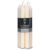 All Purpose Unscented Candles 7" 7/Pkg-Ivory