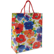 Gift Bag Large 10-1/2"X13-3/4"X5-1/2"-Poppy Collag