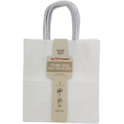 Stubby Gift Bags 8"X8-3/8" 5/Pkg-White