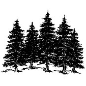 Art Impressions Wilderness Stamp, Large Forest