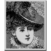 Stampendous Cling Rubber Stamp, Plume Portrait