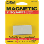 Mega Strong Magnetic Squares w/Foam Adhesive-1" 4/
