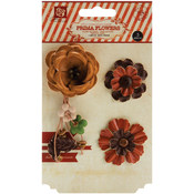 Laredo Leather Flowers 1.5" To 2" 3/Pkg-Nuevo