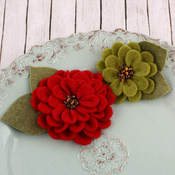 Cascade Fabric Flowers With Beads-Holiday