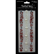 Bling Adhesive Rhinestone/Pearl Borderlines -Red