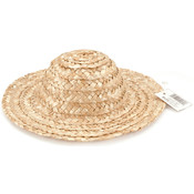 Round Top Straw Hat 14"-Natural