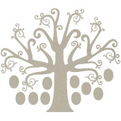 Die-Cut Grey Chipboard Embellishments-Tree