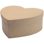 Paper Mache Heart Box-7-1/2"X7-1/2"X3"