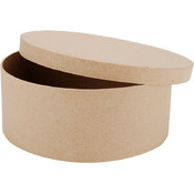Paper Mache Round Box-7-1/2"X7-1/2"X3"