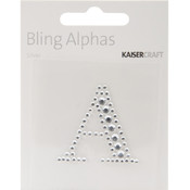 Bling Alphas Rhinestone Letter, Silver Crystal A