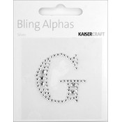 Bling Alphas Rhinestone Letter, Silver Crystal G