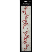 Bling Self-Adhesive Rhinestone Floral Strips-Red