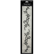 Bling Self-Adhesive Rhinestone Floral Strips-Black