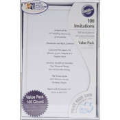 Single Border Invitation Kit 100/Pkg-White