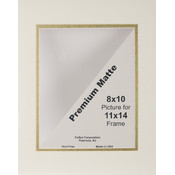 Photo Mat 11"X14" Double Hand-Cut With Bevel Edge-
