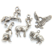Metal Charm Mix 5/Pkg-Wild America