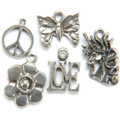 Metal Charm Mix 5/Pkg-The 60's