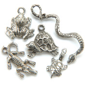 Metal Charm Mix 5/Pkg-Swamp Critters