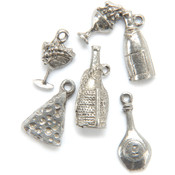 Metal Charm Mix 5/Pkg-Wine