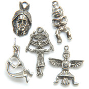 Metal Charm Mix 5/Pkg-Native Figures