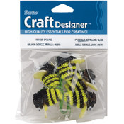 Chenille Bees 1" 5/Pkg-Black &amp; Yellow