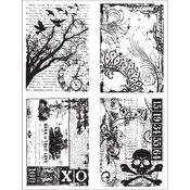 Tim Holtz Cling Rubber Stamp Set-Ornate Collages