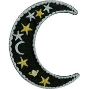 Tees & Novelties Patches For Everyone Iron-On Appliques-Moon 1/Pkg Wholesale Bulk