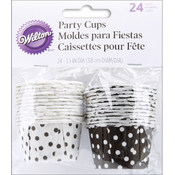 Nut &amp; Party Cups 24/Pkg-Black Dots 1.25 Ounces