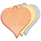 Stamping Blank Heart W/Ring 7/8" 2/Pkg-Brass