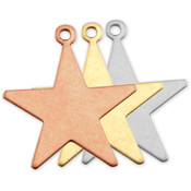 Stamping Blank Star W/Ring 7/8" 2/Pkg-Copper