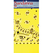 Neon Bandannas 22"X22"-Yellow Paisley